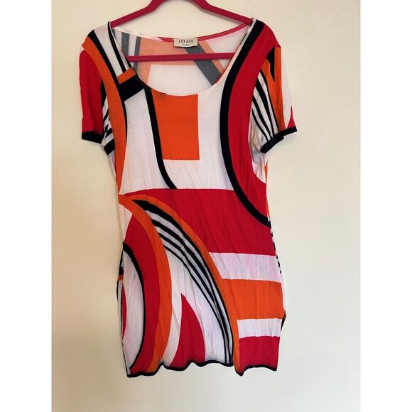 Feraud Paris Women's US 10 Vintage, Modernism Print Viscose Dress - Picture 1 of 7